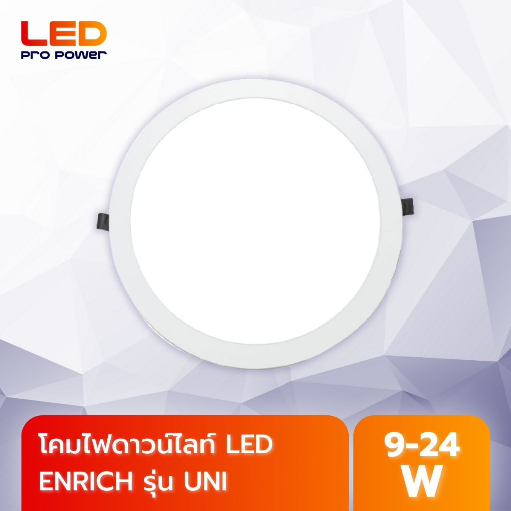 ENRICH LED โคมไฟดาวน์ไลท์ ฝังฝ้า Downlight LED Panel รุ่น UNI ประหยัดค่าไฟ  โคมไฟพาแนล