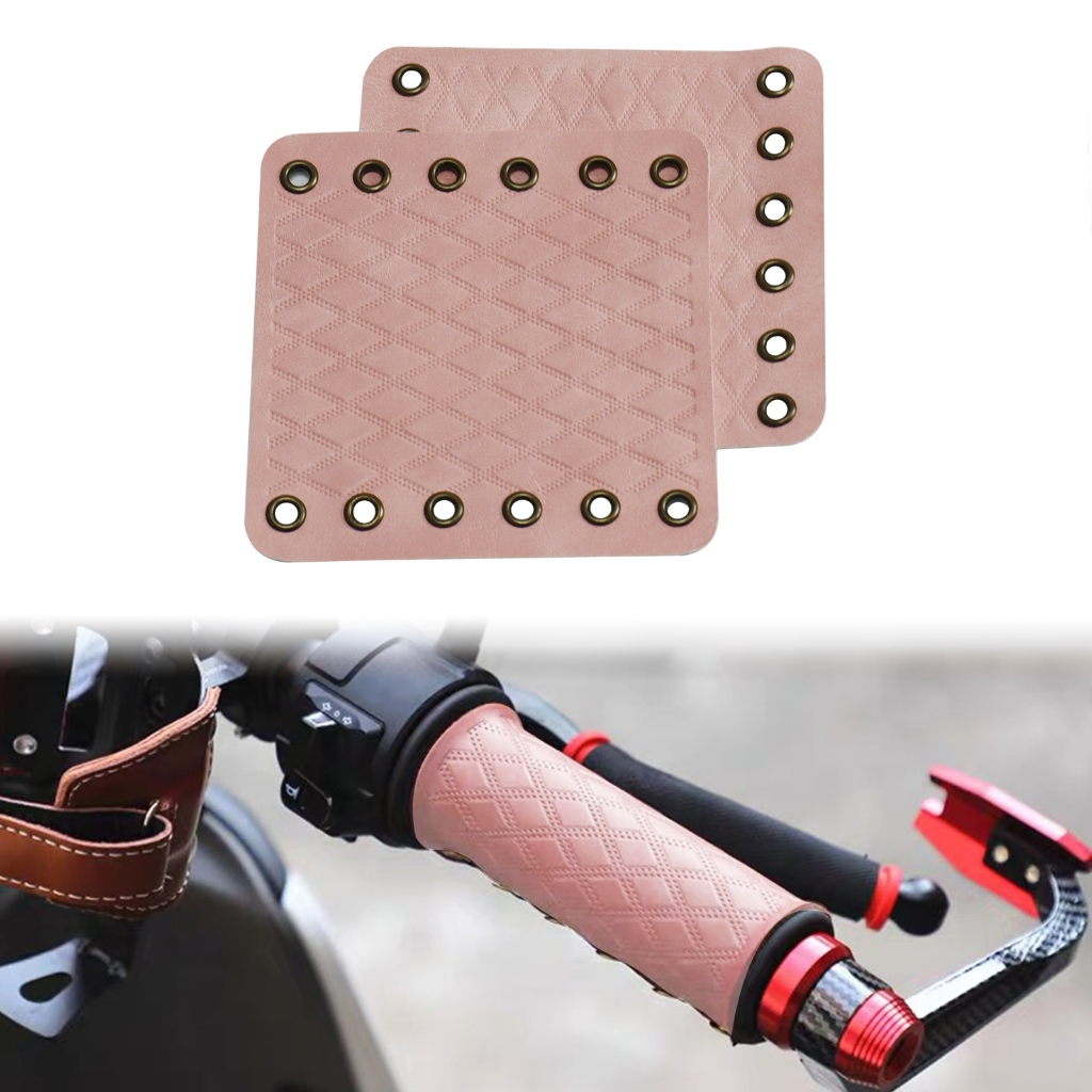 ปลอกหนัง PU หุ้มแฮนด์มือจับ พร้อมสายคล้อง ปรับได้ สําหรับรถจักรยานยนต์22-25mm