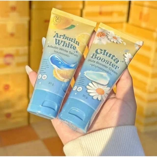 เซตโดสฟ้าจิ๋ว (30g. x 2หลอด) NC RICH Arbutin White Serum & Gluta Booster Cream
