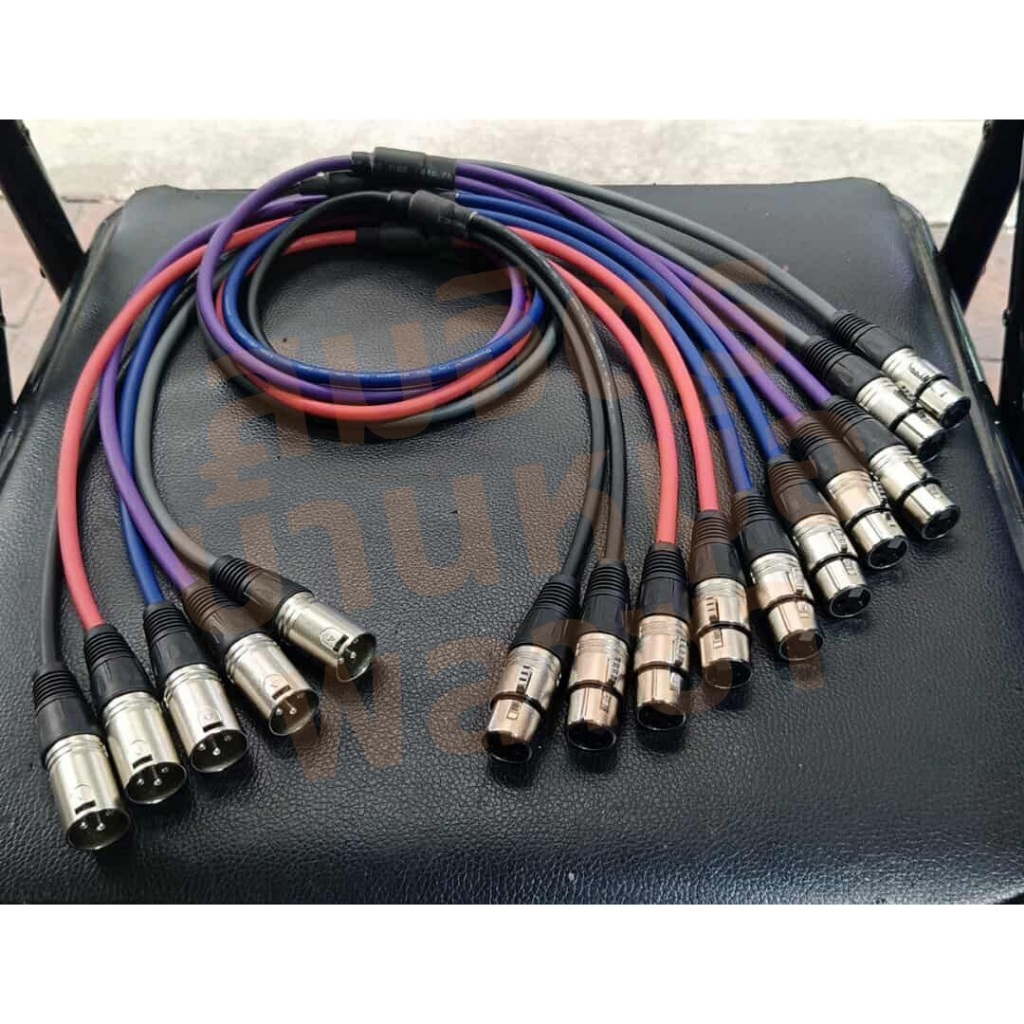 สาย Y XLR ตัวผู้ 1 - XLR ตัวเมีย 2 ยี่ห้อ Dynacom แจ็คของ Mitsumi เลือกสี-ระบบเสียงได้