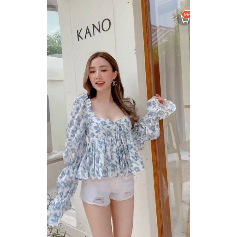 ส่งต่อ cherlyne เสื้อแขนยาวลายดอก รุ่น marina top