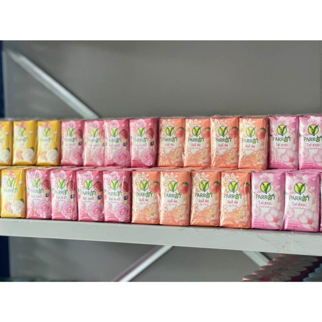 ( แพ็ค4)พฤกษานกแก้วสบู่ก้อน70ก.