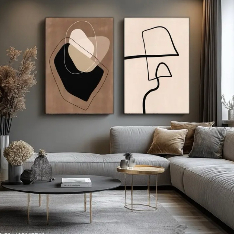 ภาพตกแต่งผนัง Minimal Abstract Art 2pcs Set Canvas Art