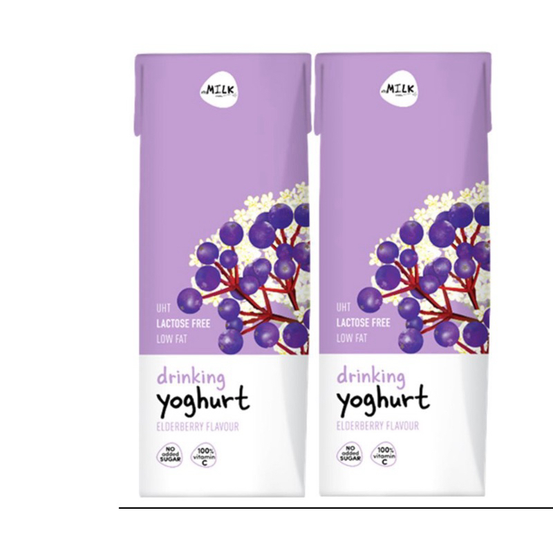 (แพ็ค 2 กล่อง) mMilk UHT Drinking Yogurt ElderBerry Flavor 180 ml.