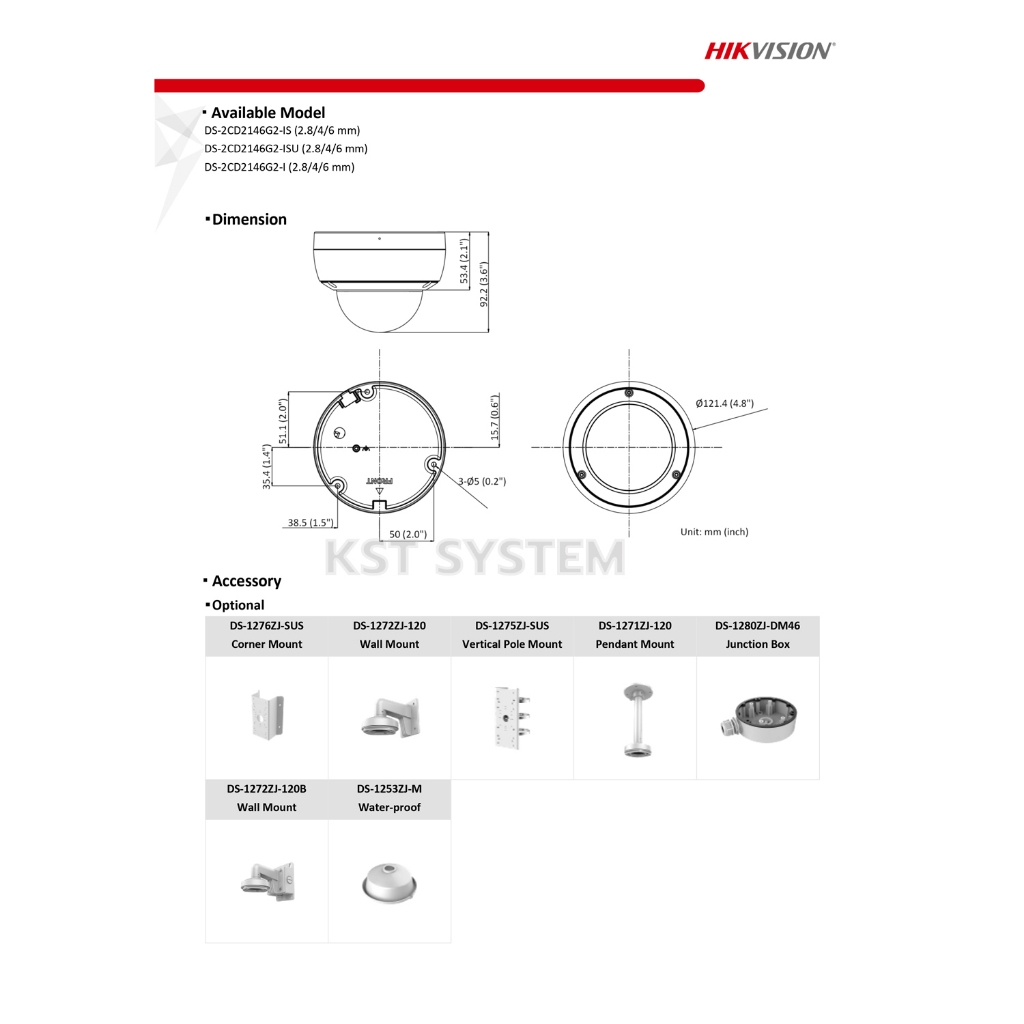 DS-2CD2146G2-ISU กล้องวงจรปิด Hikvision Acusense IPC 4MP PoE (ไมค์)