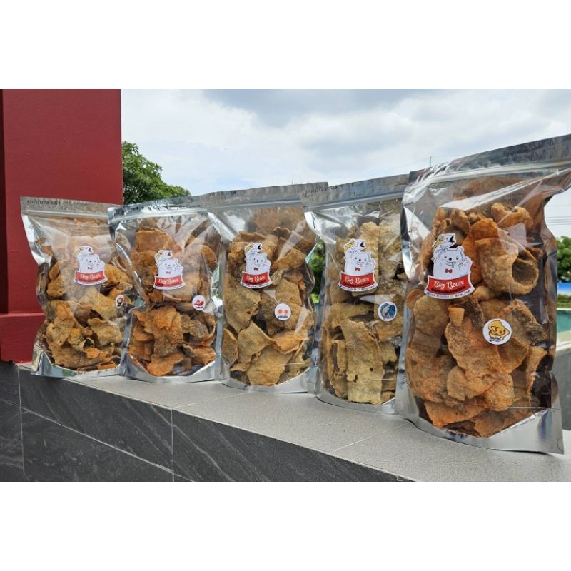 Big Bear《หนังปลาแซลมอนทอดกรอบ🐟》ผลิตและส่งตรงจากโรงงานจึงโภชนา กรอบ อร่อย มีทั้งหมด 5 รสชาติ✅️ ห่อใหญ่ 200 กรัม จุใจ