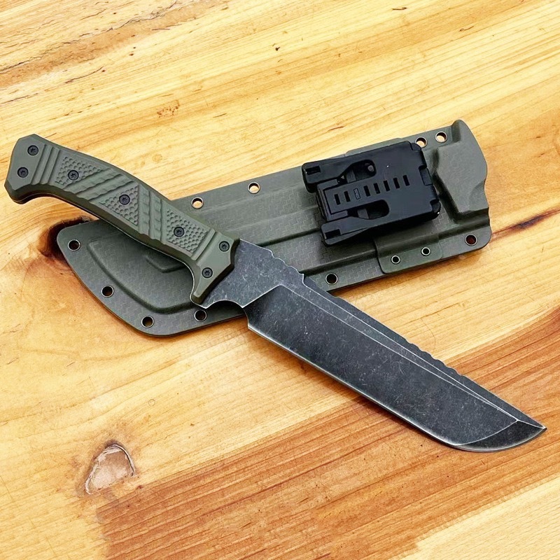 มีดเดินป่าพร้อมซอง มีดขนาดใหญ่ มีดสับกระดูกทำอาหาร เดินป่าแค้มปิ้ง ฟันไม้สันหนาETO/GR - รูปที่ 5