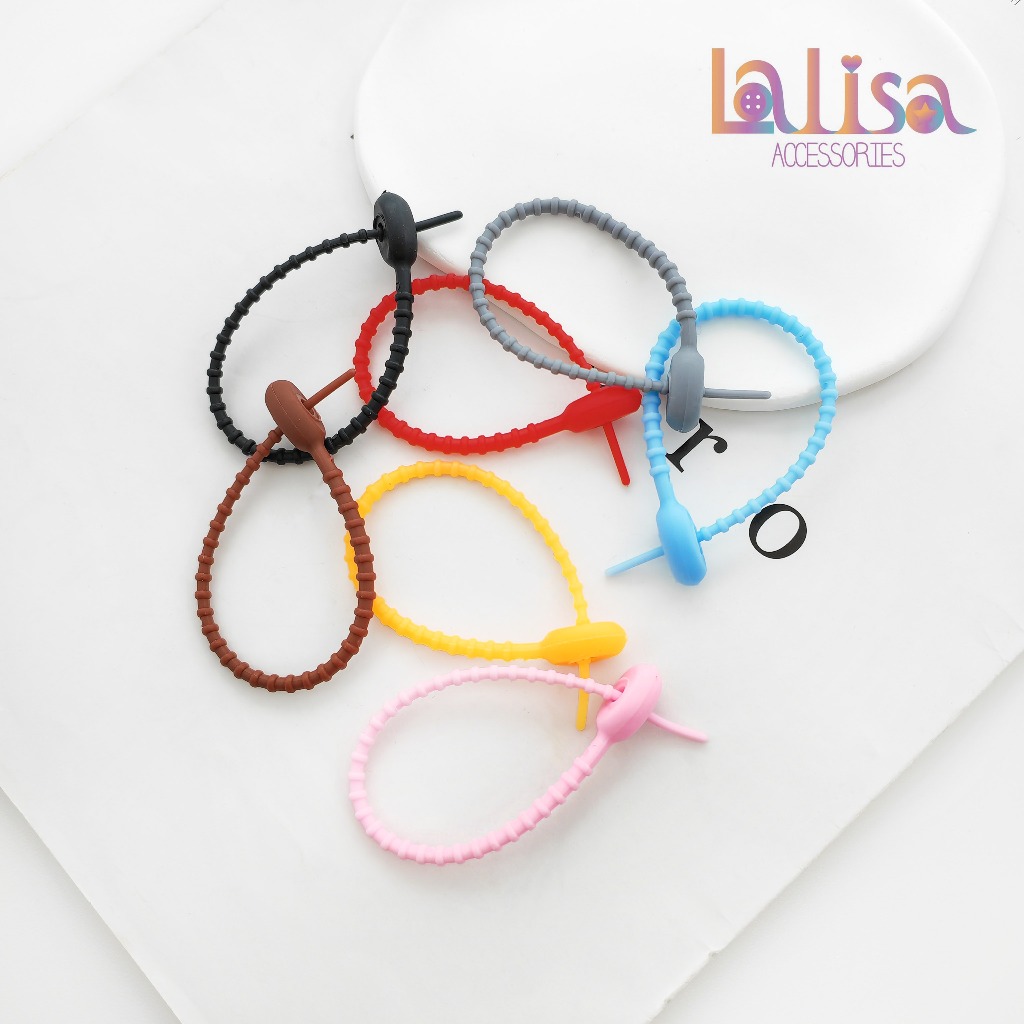 สายเคเบิลซิลิโคนคล้องพวงกุญแจ DIY silicone cable tie CH026-15cm