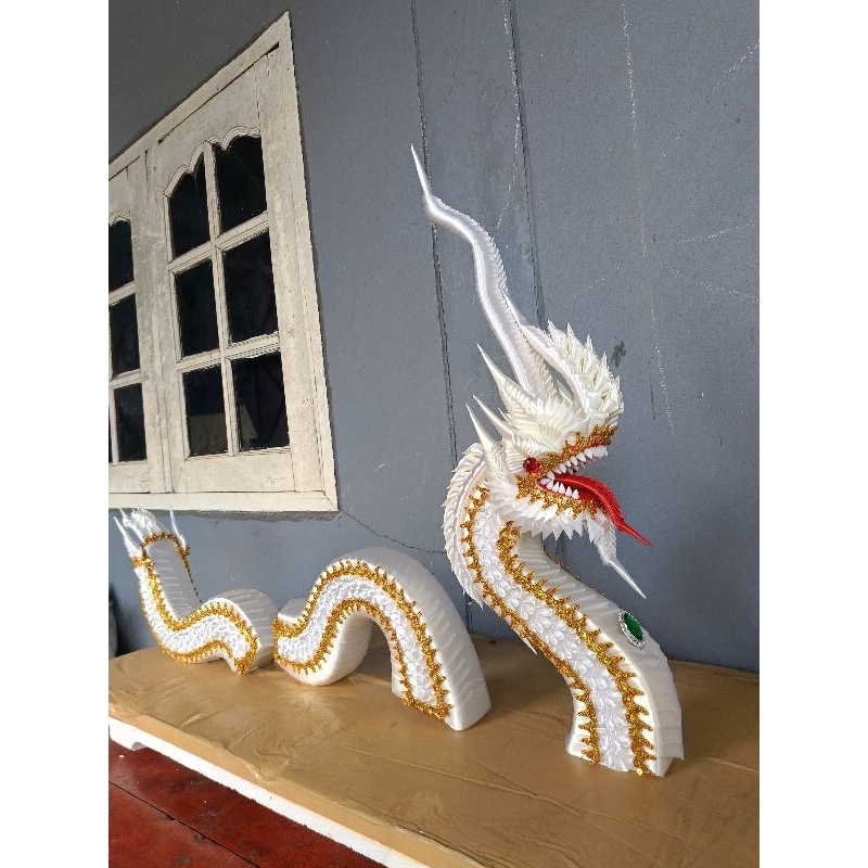 บายศรีพญานาค เศียรพญานาค ขนาดความสูง 50ซม  ลำตัว35ซม หาง 40ซม งานริบบิ้น - รูปที่ 4