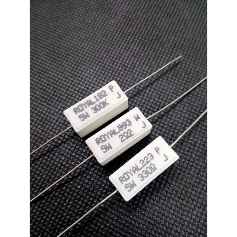 (แพ็ค2ตัว) Rกระเบื้อง 2.2โอห์ม/300K/330โอห์ม, ตัวต้านทานเซรามิค, Resistor Ceramic 5W 2.2-ohm/200k/33