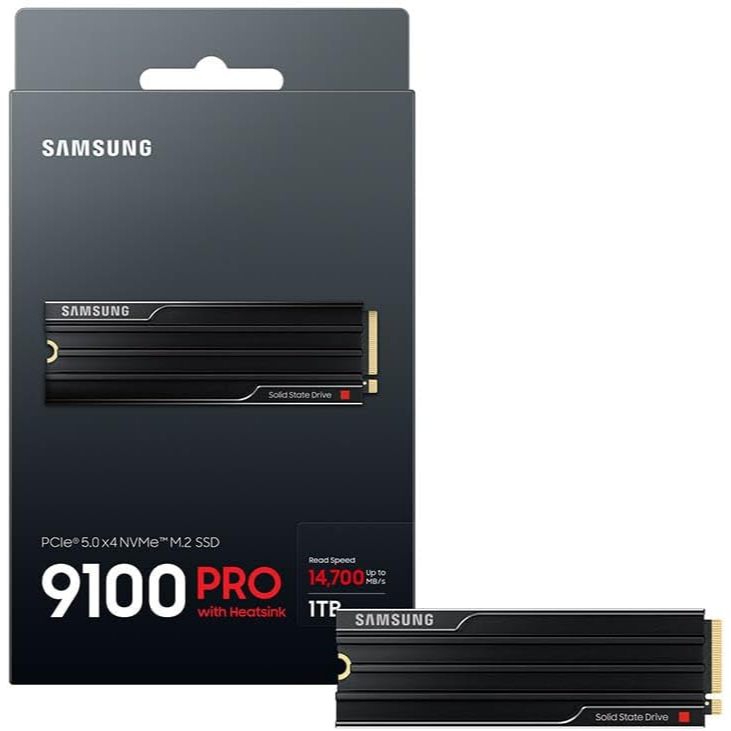 1TB / 2TB SSD (เอสเอสดี) SAMSUNG 9100 PRO HEATSINK - PCIe 5x4 NVMe M.2 2280 (MZ-VAP1T0CW)