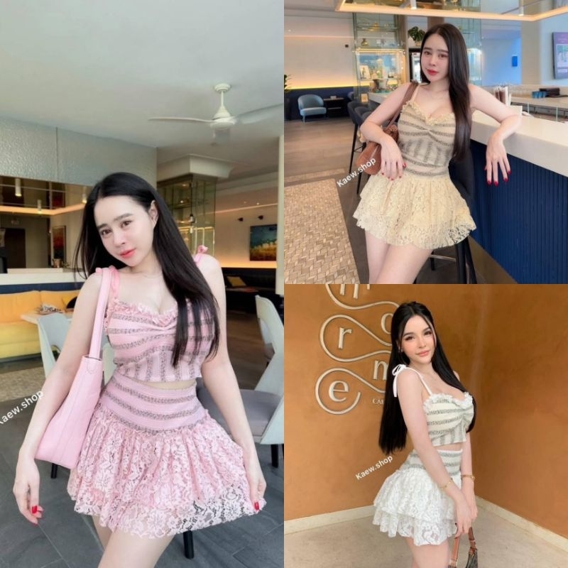 ป้ายONTOP SHOP  ชุดเซ็ท เสื้อ+กระโปรง