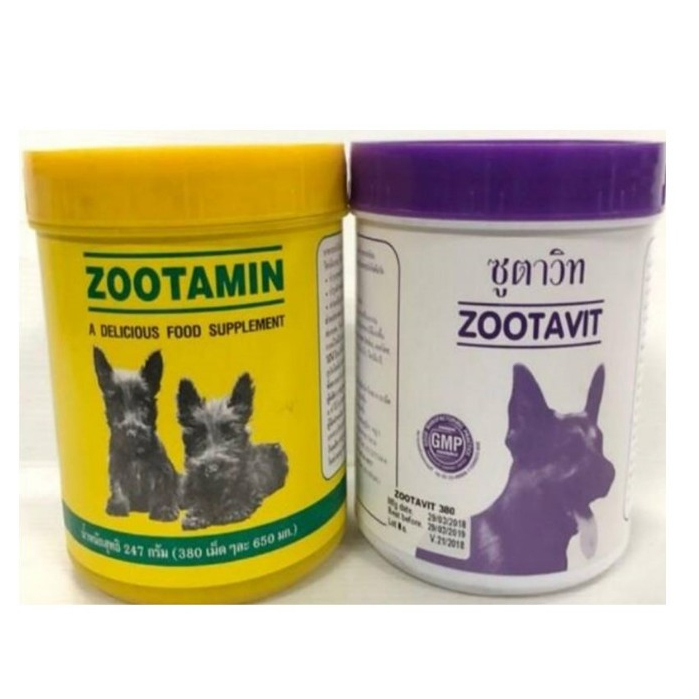 (แพ็คคู่) Zootavit + Zootamin แคลเซียม 380 เม็ด/กระป๋อง ซูตาวิท ซูตามิน