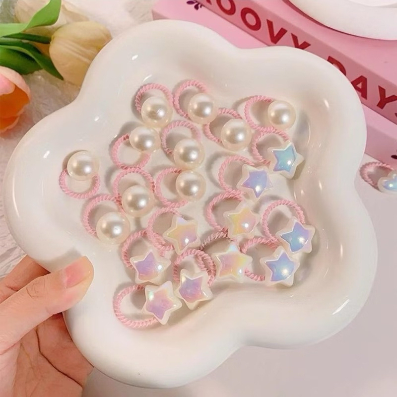 ยางรัดผมเด็ก ไข่มุก 10เส้น ยกแผง*  ส่งจากไทย ยางมัดผมเด็ก ของขวัญเด็ก ราคา ถูกที่สุด ดีลบีเคเค แกลเลอรีภาพที่ 6