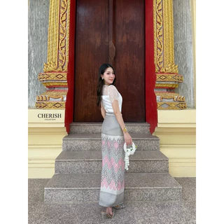 📌📌พร้อมส่ง ครบสี XS S M L XL 2XL 🏷️CHERISH Set3ชิ้น (เสื้อ+กป+เข็มขัด) ชุดไทย ชุดผ้าไทย ทำบุญ ตักบาตร ทอดกฐิน งานหมั้น
