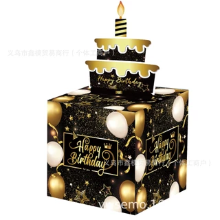 [แถมซองเงินฟรี] กล่องของขวัญเซอร์ไพรส์วันเกิด กล่องดึงเงิน อุปกรณ์กล่องของขวัญ เค้กเงินสด [F02]
