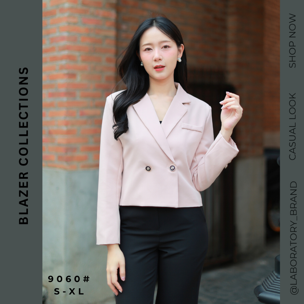 Laboratory 9060# เสื้อสูททรงสั้น แบบลำลอง มีไซส์ S-XL