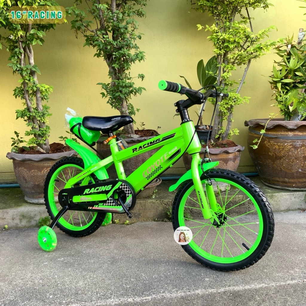 จักรยานเด็ก 16นิ้ว RACING COYOTE มีกระติกน้ำ คองานแต่ง ซี่ลวดสี จักรยานราคาถูก จักรยาน จักรยาน16นิ้ว