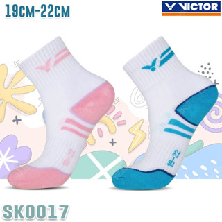 【 ของแท้ 💯% 】ถุงเท้ากีฬาวิคเตอร์ SK0017 ข้อกลาง สำหรับเด็ก (…