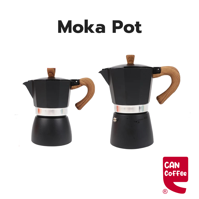 Can Coffee  หม้อต้มกาแฟสด moka pot อลูมิเนียม แบบพกพา กาต้มกาแฟ เครื่องชงกาแฟ 3 ถ้วย/ 6ถ้วย มอคค่าพอท หม้อต้มกาแฟ S72X