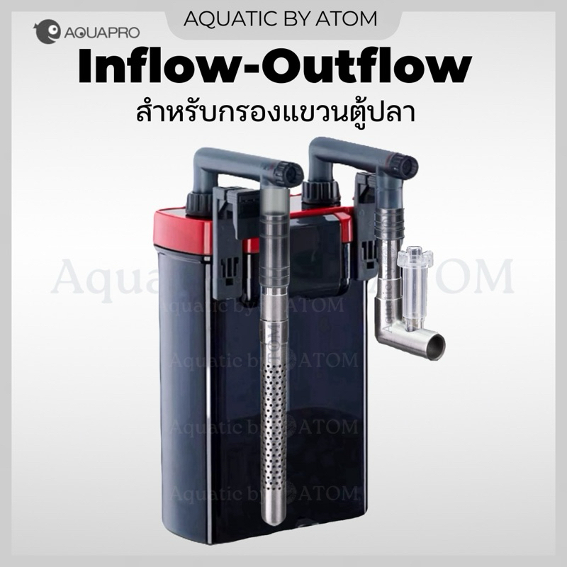 (พร้อมส่ง) Aquapro Inflow Outflow สำหรับกรองแขวนตู้ปลา  อินโฟล เอ้าโฟล ตู้ไม้น้ำ