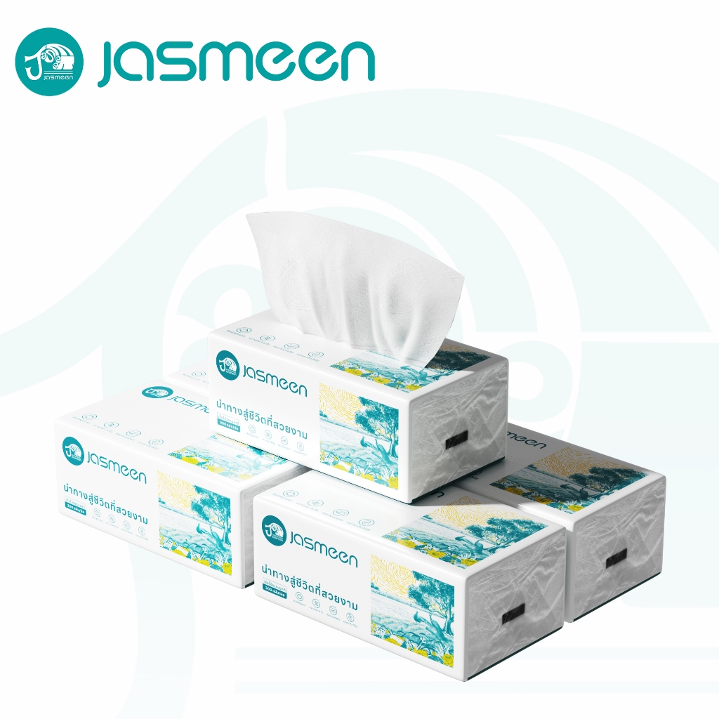 JASMEEN ทิชชู่(GB/T20808) กระดาษทิชชู่เช็ดหน้า ทิชชู่ยกลัง ทิชชู่เปียก 1 ห่อมี 420 แผ่น หนา 4 ชั้น ไ