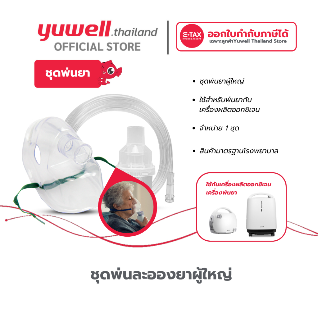 ชุดอุปกรณ์พ่นละอองยา 1 ชิ้น Nebulizer Mask