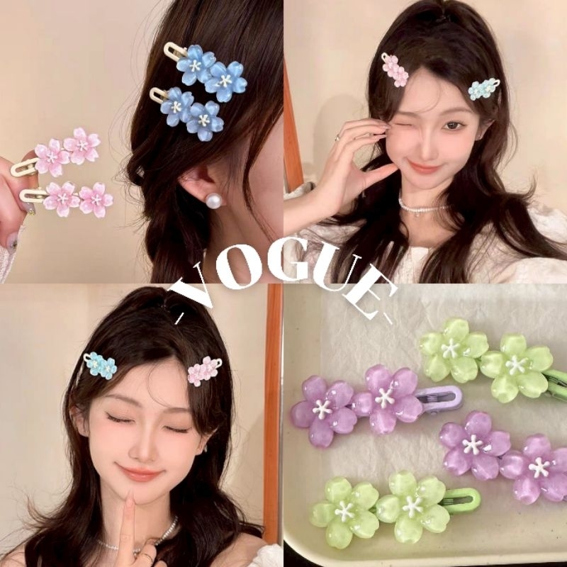Vogue🌟พร้อมส่ง🌟 กิ๊บลายดอกไม้ สีพาสเทล น่ารักราคาเบาๆ (VO-24)