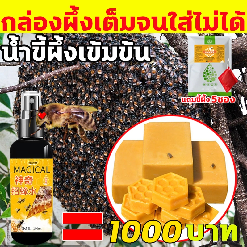 ล่อผึ้งโพรง น้ำขี้ผึ้งเข้มข้น ใช้ดีกว่าไขผึ้ง โปรดของผึ้ง ฟีโรโมนล่อผึ้ง 100ml ฟี ใช้สำหรับฉีดกล่องเลี้ยงผึ้ง โรโมนล่อผึ