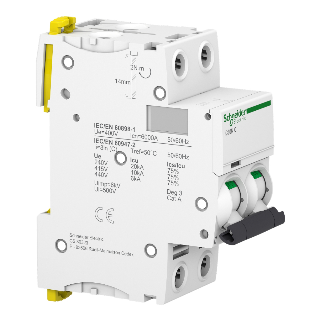 A9F74225 : เซอร์กิต เบรกเกอร์ 2P 25A C-Curve – MCB Acti9 iC60N – Schneider Electric – by pik2pak.com ราคา ถูกที่สุด ดีลบีเคเค แกลเลอรีภาพที่ 2