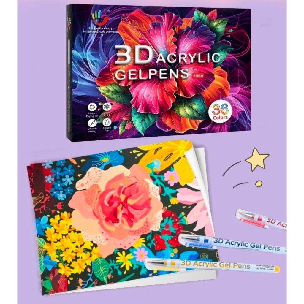 ⭐️พร้อมส่ง⭐️ 3D ACRYLIC GEL PENS รุ่น 36 สี