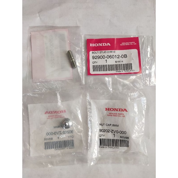 เสาท่อไอเสีย+น๊อตยึดคอท่อไอเสีย Click 110/Scoopy-i/Zoomer-X แท้ศูนย์(92900-06012-0B*90202-ZV0-000)