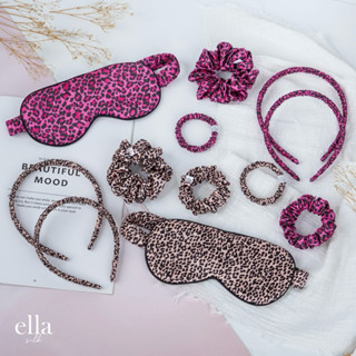 ยางมัดผม และที่คาดผมผ้าไหม Ella silk - Leo(pard) Collection