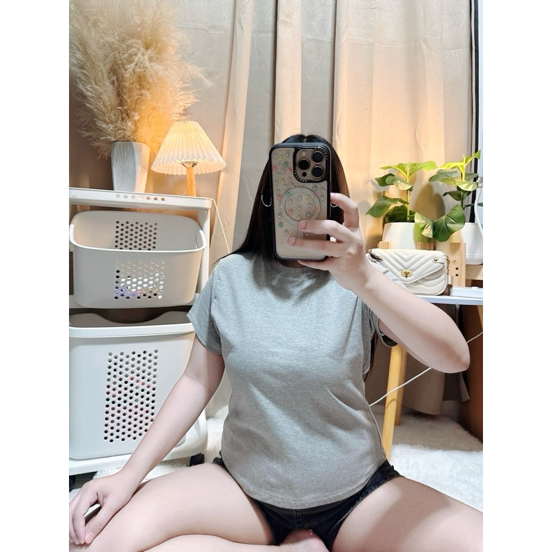 192 เสื้อยืดคอกลมสาวอวบ พรางหุ่น ทรง baby tee : อก 32-50