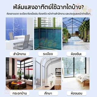 ❤️ราคาต่อ 2 เมตร❤️10ปีไม่พัง ฟิล์มติดกระจก กันความร้อน กันรังสีUV99% ฟิล์มติดอาคาร ฟิล์มกรองแสง ฟิล์มปรอท Window Film