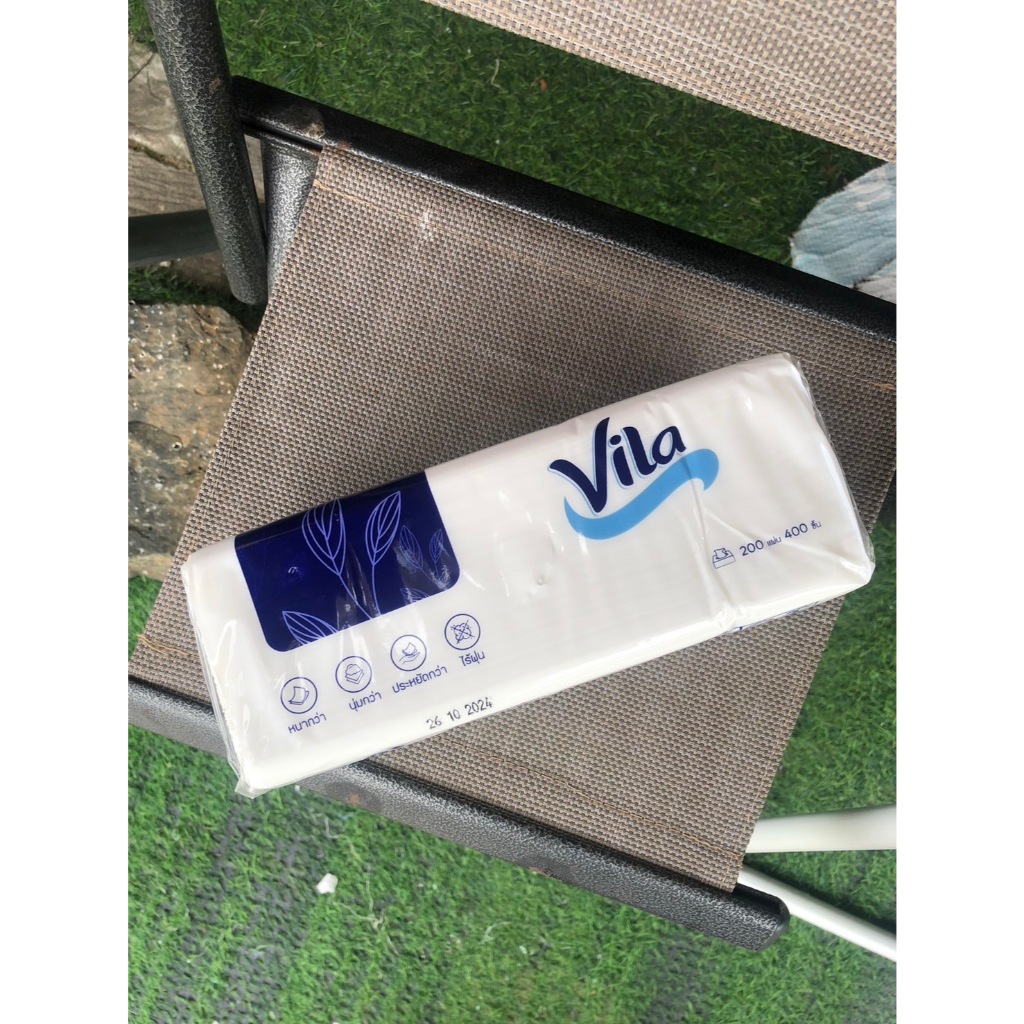 กระดาษทิชชู่  Vila เเพ็ค 5 ห่อ ทิชชู่พรีเมีนม ไร้ฝุ่น  หนานุ่ม - รูปที่ 2
