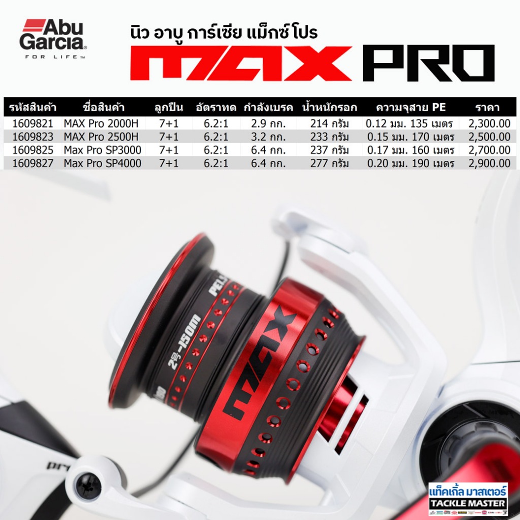 รอกสปินนิ่ง อาบู การ์เซีย แม็กซ์ โปร ขนาด 2500-3000-4000 / Abu Garcia New Max Pro 2500/3000/4000