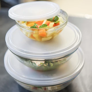 กล่องถนอมอาหารกลม ฝาขาว Duralex Freshbox Round with frost lid temperglass