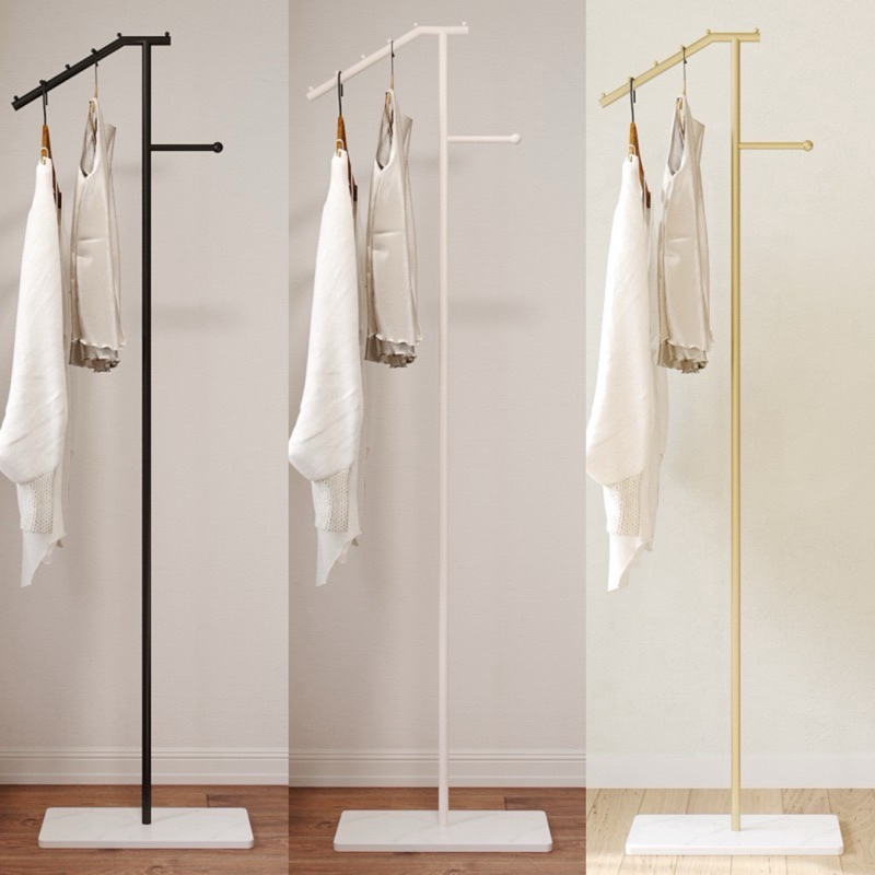 ราวแขวนเสื้อผ้า ราวเสาเดี่ยว ทรงห้อยเฉียง (S-06)สูง175cm|3สี
