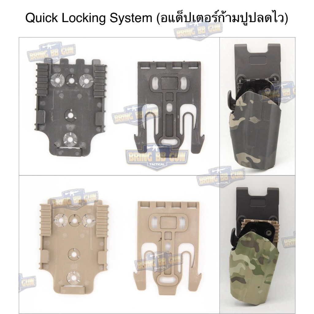 ก้ามปูปลดไวซองพกนอก (Quick Locking System) (QLS) (Adapterก้ามปูปลดไวซองพกนอก) (ชุดอแด็ปเตอร์ สำหรับติดตั้งกับซองพกนอก)