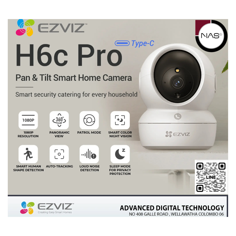 กล้องวงจรปิด EZVIZ H6C Pro 2K+ 4MP Wi-Fi