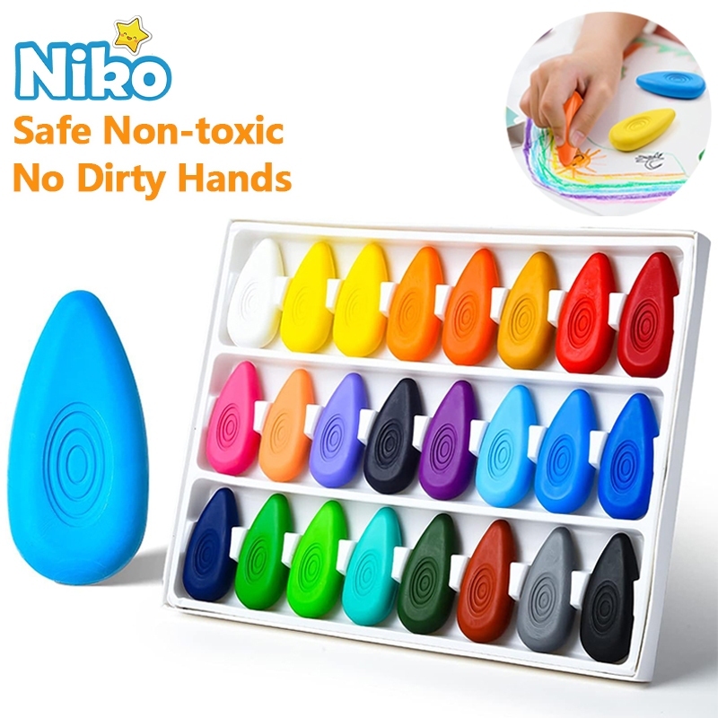 NIKO ชุดดินสอสี 12/24/36 สี สำหรับเด็ก เด็กหญิง เด็กชาย ล้างออกได้ ปลอดภัย ปลอดสารพิษ