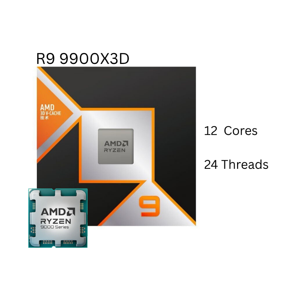 CPU R9-9900X3D  AMD AM5 สินค้าใหม่ ครบกล่อง