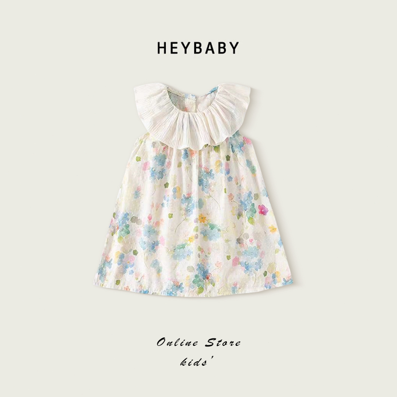 2-12 ปี ชุดเดรสเด็กผู้หญิง ชุดเดรสเจ้าหญิง ลายดอกไม้น่ารัก แฟชั่นฤดูร้อน สไตล์เกาหลี สําหรับเด็กผู้หญิง