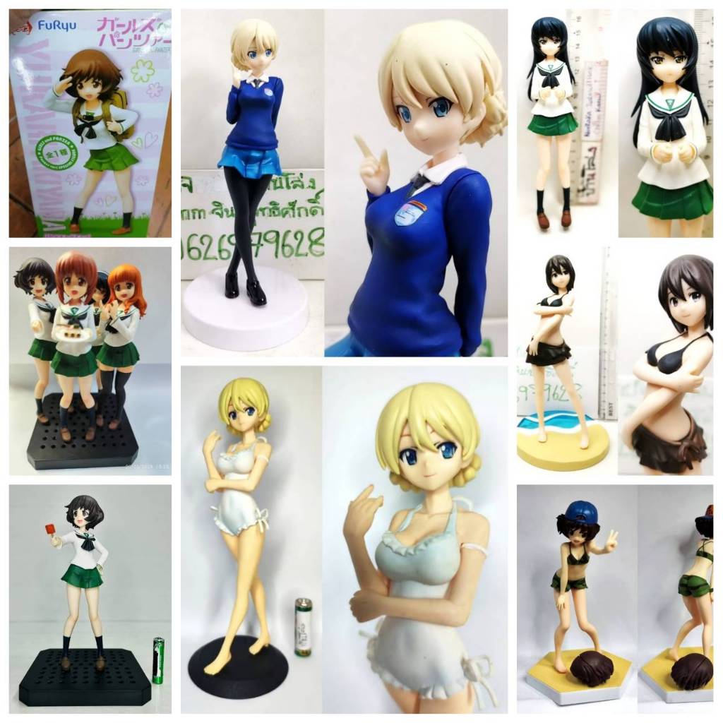 (แท้/มือ2)⭐Girls Und Panzer Darjeeling Figure❤️สาวรถถัง❤️ดาร์จีลิ่ง❤️Yukari Akiyama❤️Ukari💙Furyu