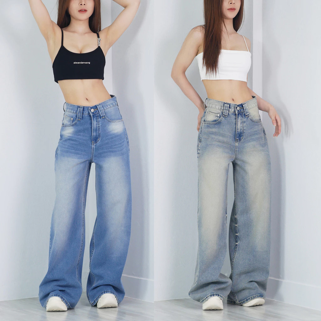 VALAW - Blossom Jeans กางเกงยีนส์ทรงกระบอกใหญ่ Baggy