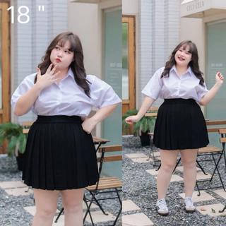 กระโปรงพลีทนักศึกษา สำหรับสาวพลัสไซต์ XL-XXL (28-45“)จีบเล็ก จีบทวิท 🍟ความยาว 18 - 36 นิ้ว