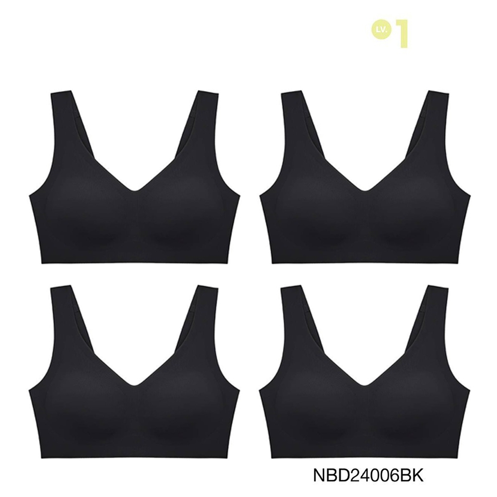 Sabina เสื้อชั้นใน (Set 4 ชิ้น) [Online Exclusive]Perfect Bra Level 1 เสื้อชั้นใน ไร้โครง รหัส NBD24006BK - สีดำ