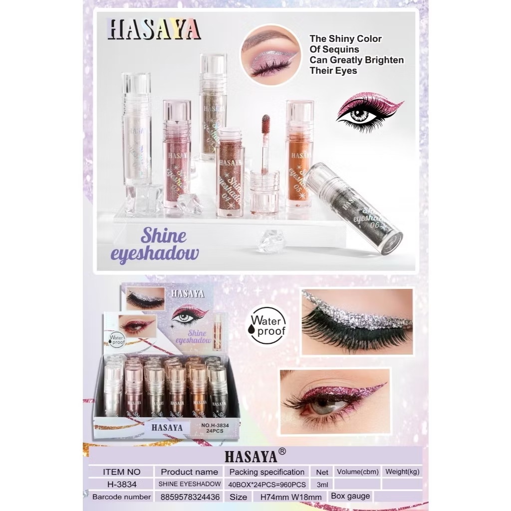 HASAYA Girl Shine eyeshadow [ H-3834 ] ฮาซายา ชายน์ อาย แชโดว์  กลิตเตอร์
