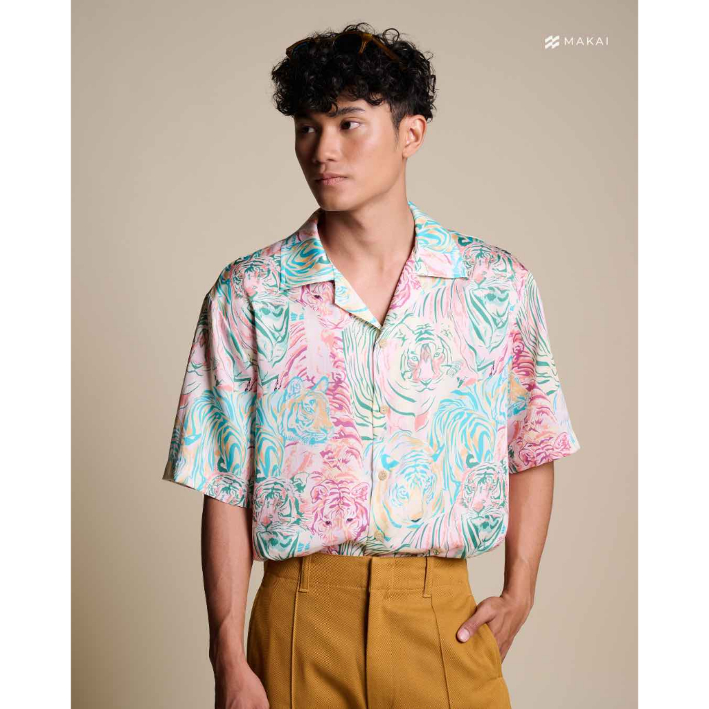 MAKAI เสื้อเชิ้ต เสื้อฮาวาย ผ้าไลโอเซลล์ ลาย EDEN Hawaiian Shirt